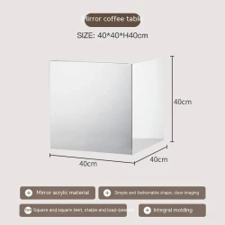 Espejo simple de acrílico en forma de cubo para mesa de centro, mesita de noche, decoración, adornos