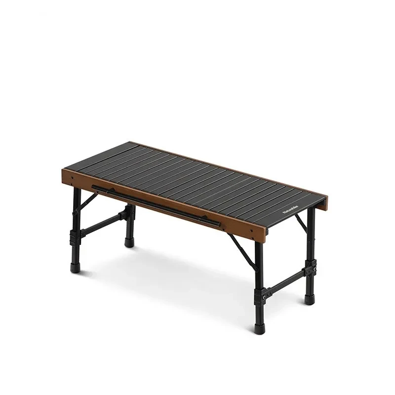 Mesa plegable combinada para exteriores, para camping, barbacoa, picnic, mesa de madera de haya