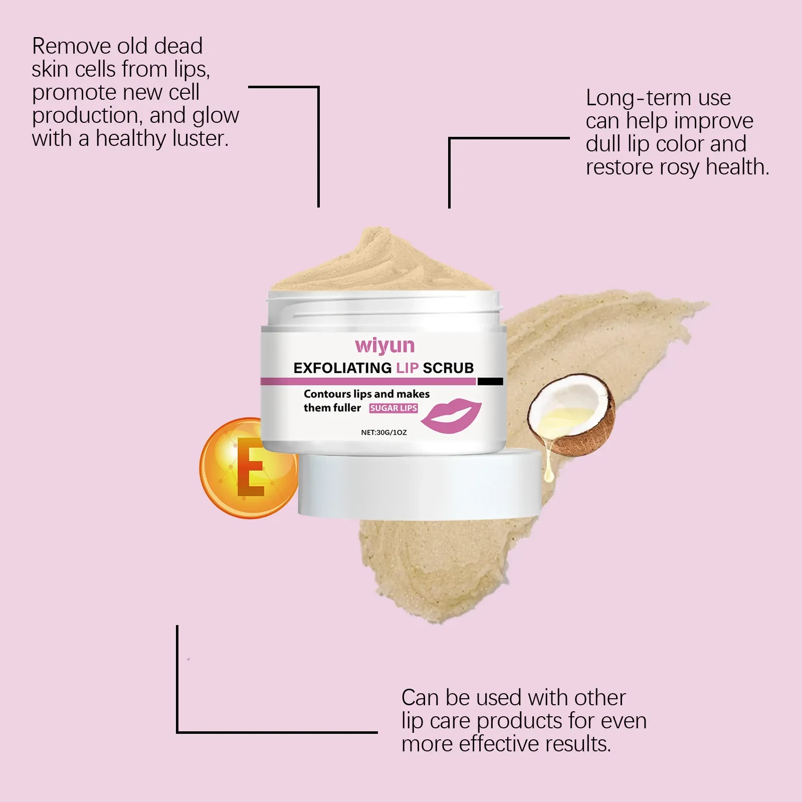 Cuidado hidratante exfoliante suave para labios