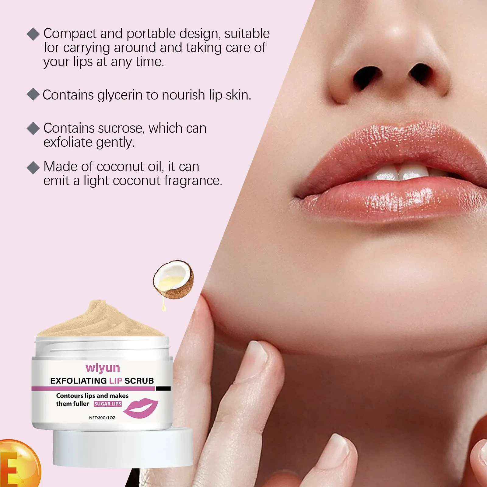 Cuidado hidratante exfoliante suave para labios