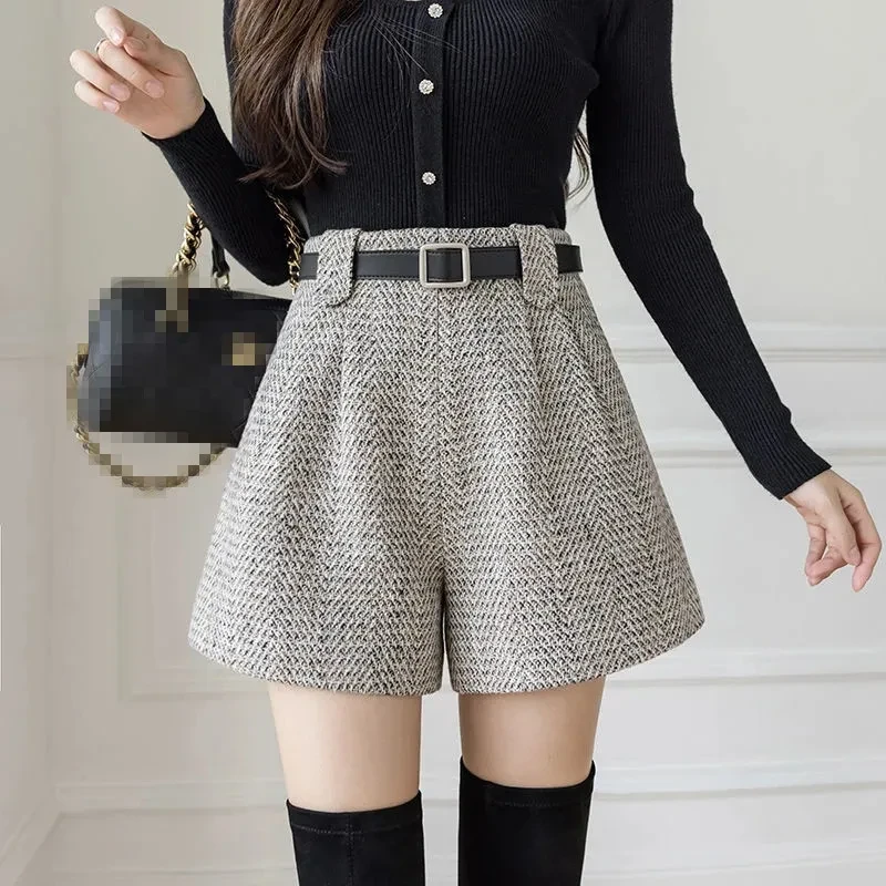 Pantalones cortos casuales de cintura alta para mujer