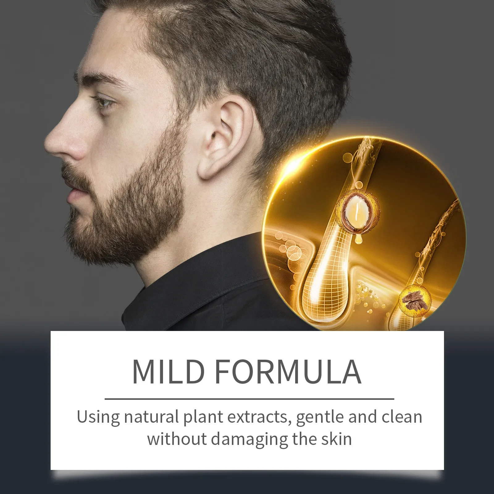 Mousse limpiadora de barba, cuidado hidratante