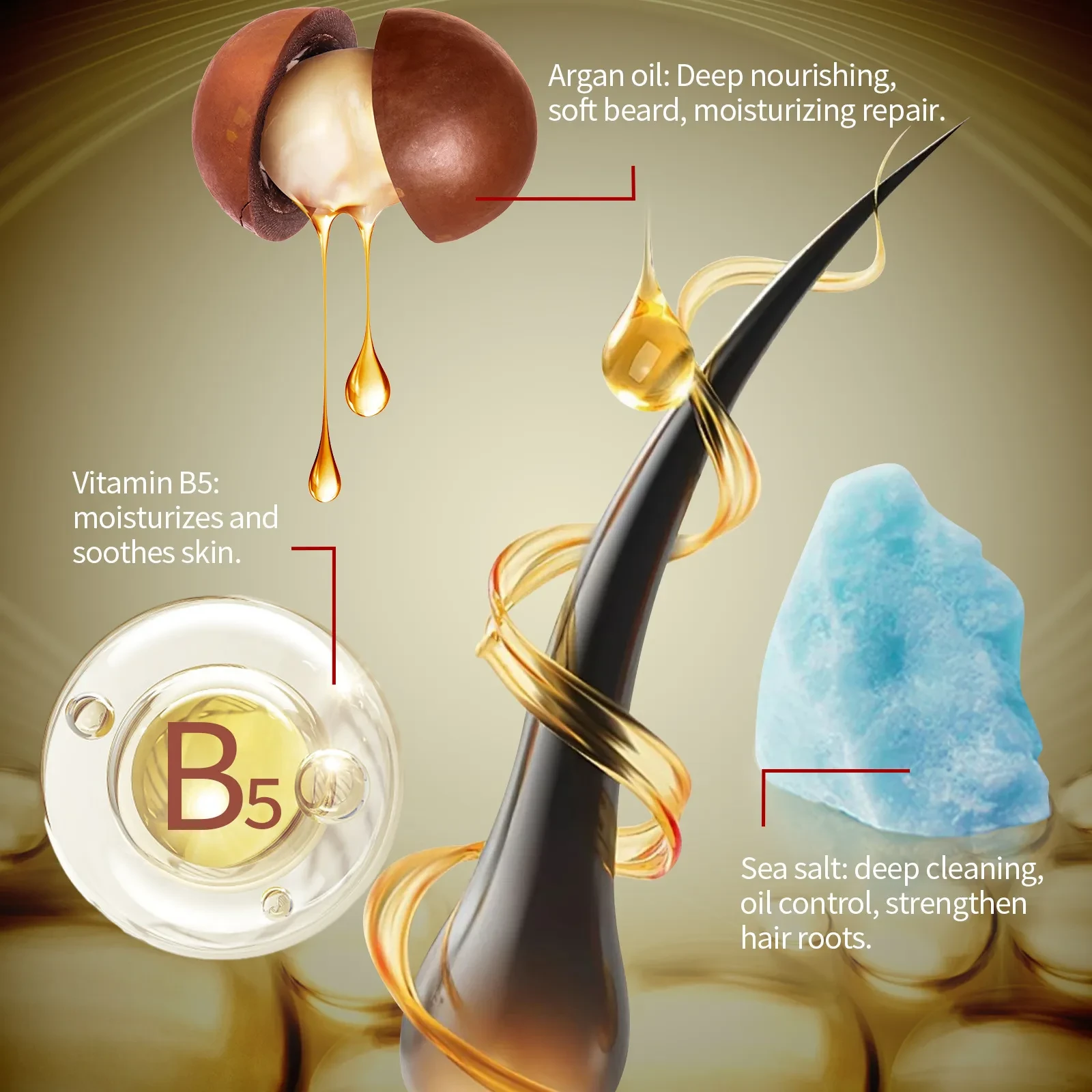 Mousse limpiadora de barba, cuidado hidratante