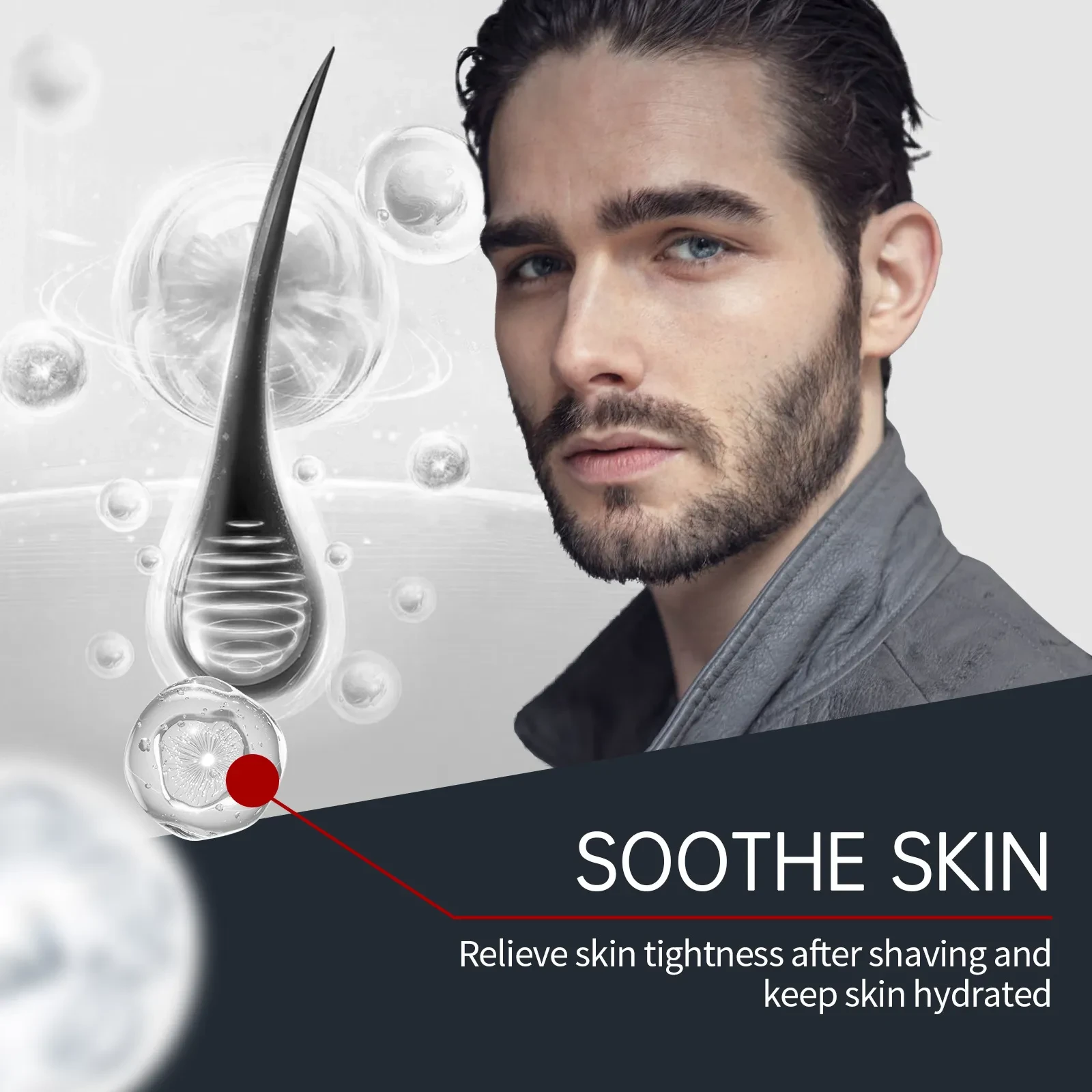 Mousse limpiadora de barba, cuidado hidratante