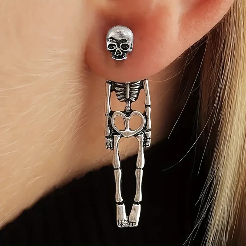 Exquisitos pendientes colgantes con diseño de esqueleto