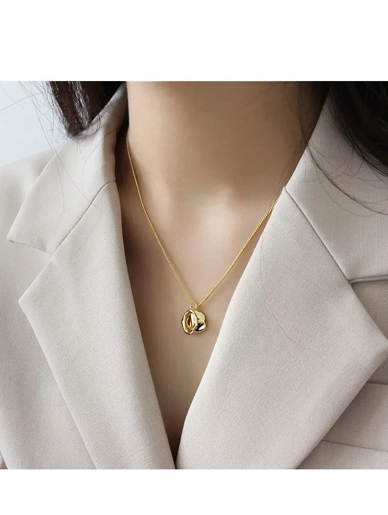 Gargantilla de plata de ley estilo coreano para mujer