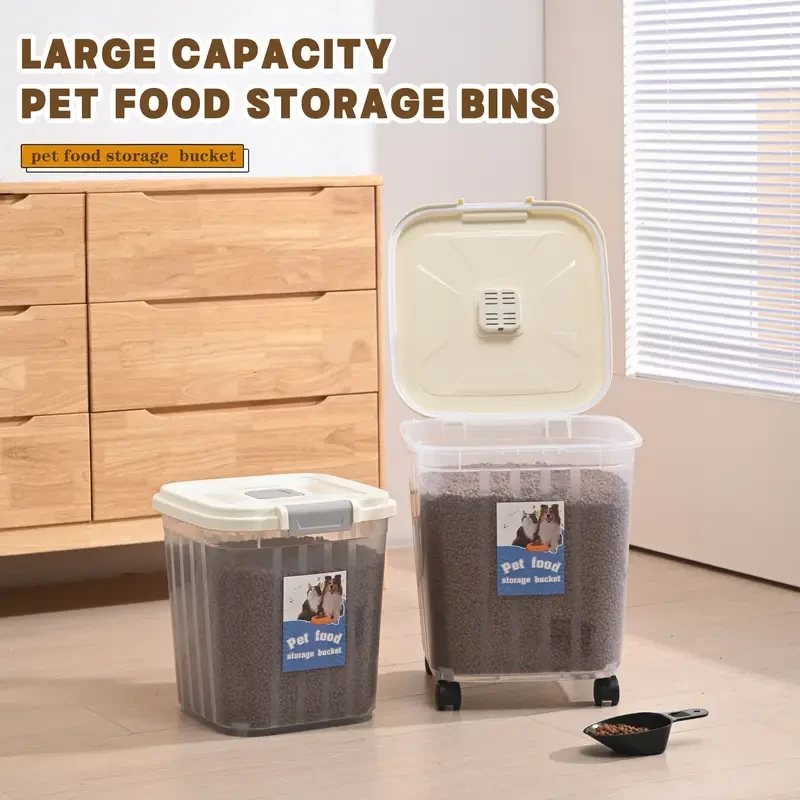 Contenedor de almacenamiento de alimento seco PetSafe - Sistema de polea lisa, diseño hermético a prueba de insectos para alimento para perros y gatos sin humedad, cubo de almacenamiento seguro