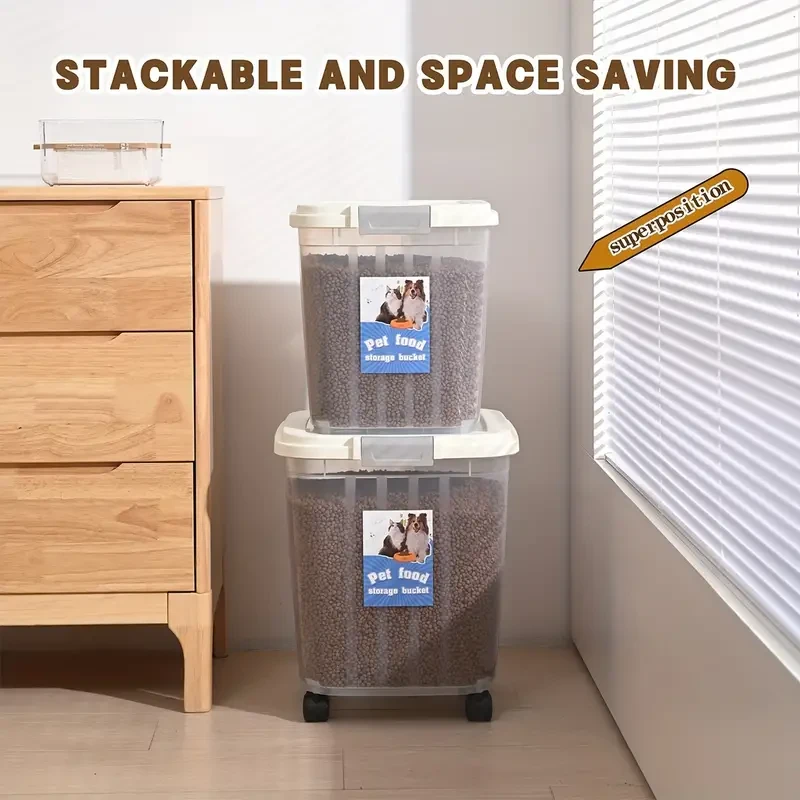 Contenedor de almacenamiento de alimento seco PetSafe - Sistema de polea lisa, diseño hermético a prueba de insectos para alimento para perros y gatos sin humedad, cubo de almacenamiento seguro