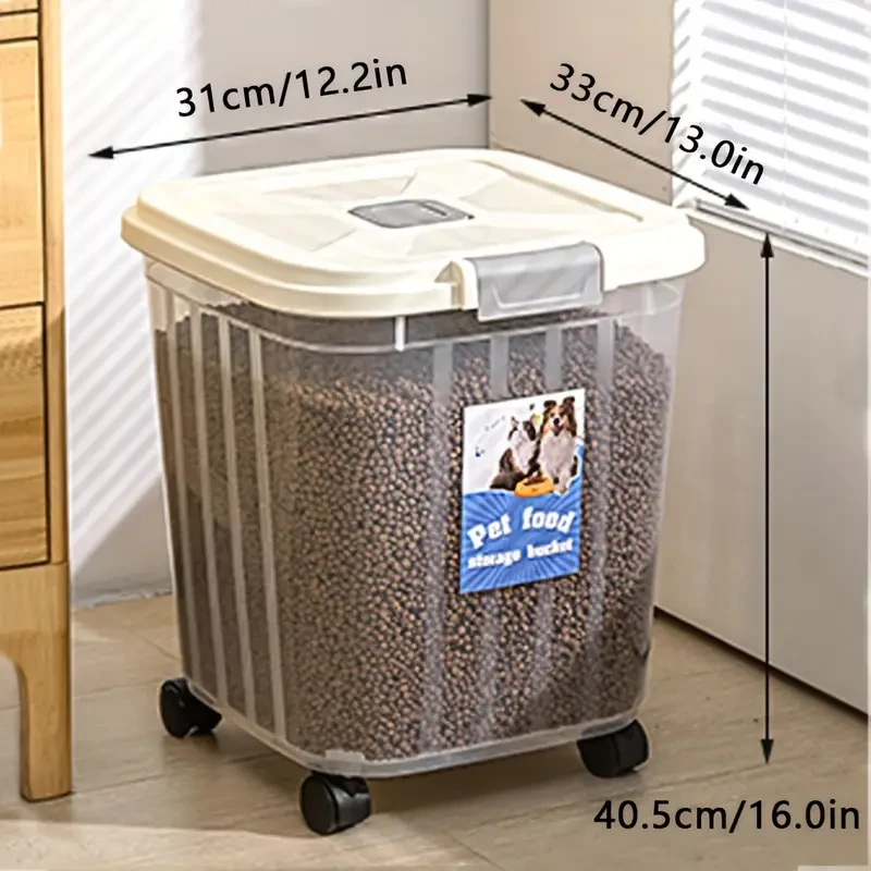 Contenedor de almacenamiento de alimento seco PetSafe - Sistema de polea lisa, diseño hermético a prueba de insectos para alimento para perros y gatos sin humedad, cubo de almacenamiento seguro