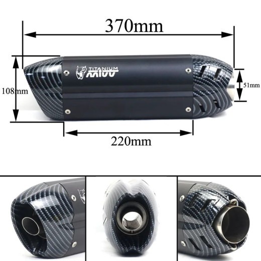 Modificación del tubo de escape de motocicleta de 51 mm