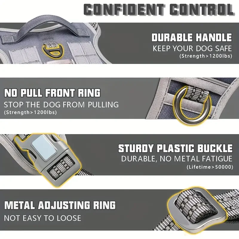 Correa para perros con cómodo mango acolchado e hilos altamente reflectantes para perros