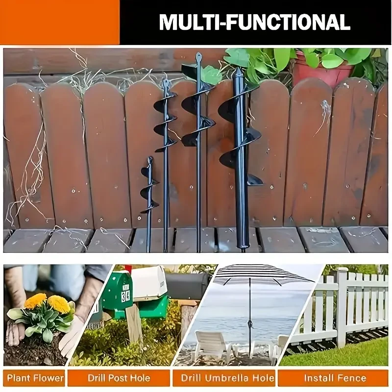 Juego de brocas de barrena KENDO de 4 piezas, espiral de carburo para plantar