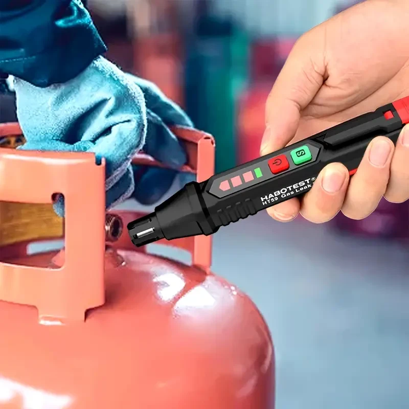Detector de fugas de gas HT59/HT60 con alarma sonora y visual para todo tipo de gases inflamables.