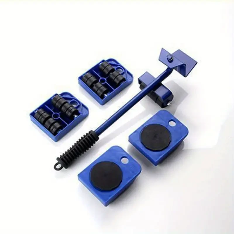 Dispositivo para mover muebles pesados, conjunto de cinco piezas, sistema para mover muebles, herramienta para mover, herramienta para mover, herramienta de hardware