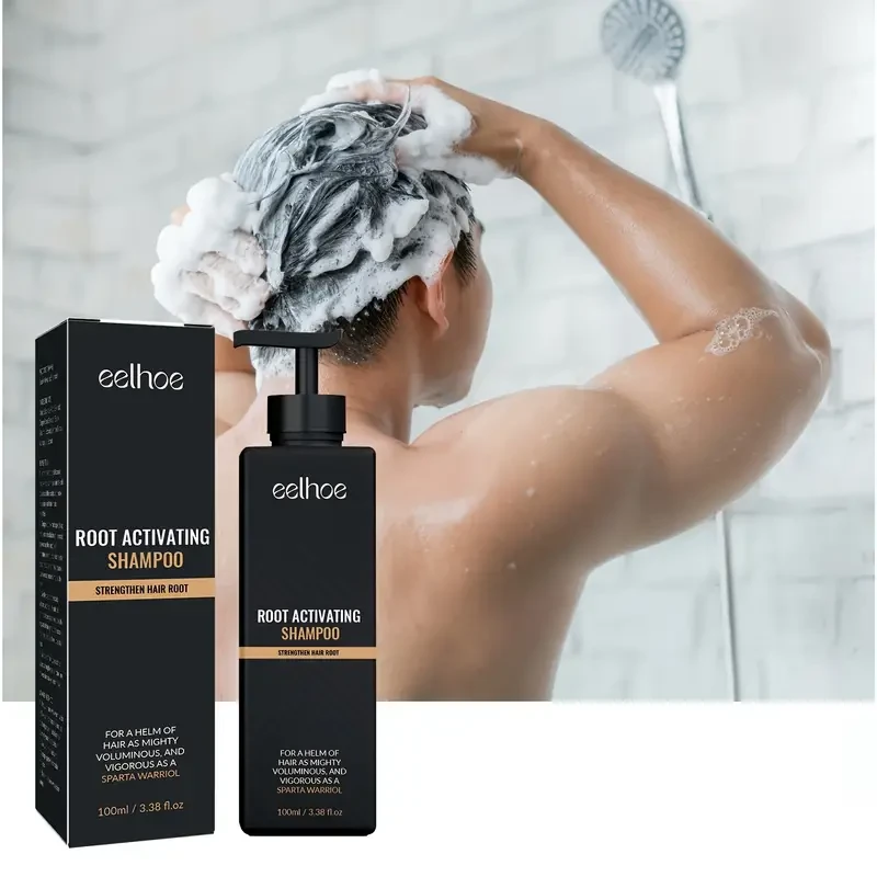 Champú activador de raíces, fórmula vegetal natural con extractos de raíz de jengibre y sésamo negro, fortalecedor y voluminizador, tratamiento para cabello esponjoso - 100 g