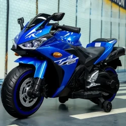 Motocicleta infantil de 12 V para niños de 3 a 8 años. Juguete para montar, 12 V, 7 Ah, con ruedas de entrenamiento, acelerador manual, conducción manual y ruedas con iluminación. Regalo de Halloween y Navidad.