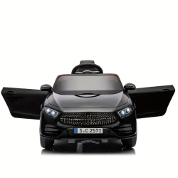 Coche infantil CLS 350 de 12 V con licencia: juguetes en miniatura, divertidos y originales, con control remoto para padres, suspensión en las cuatro ruedas, pantalla de potencia, control de volumen de música, luces LED, MP3, USB/SD y velocidad ajustable 