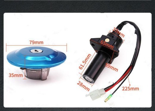 Juego de cerraduras para motocicleta YBR125, tapa del tanque de encendido, cerradura eléctrica de puerta