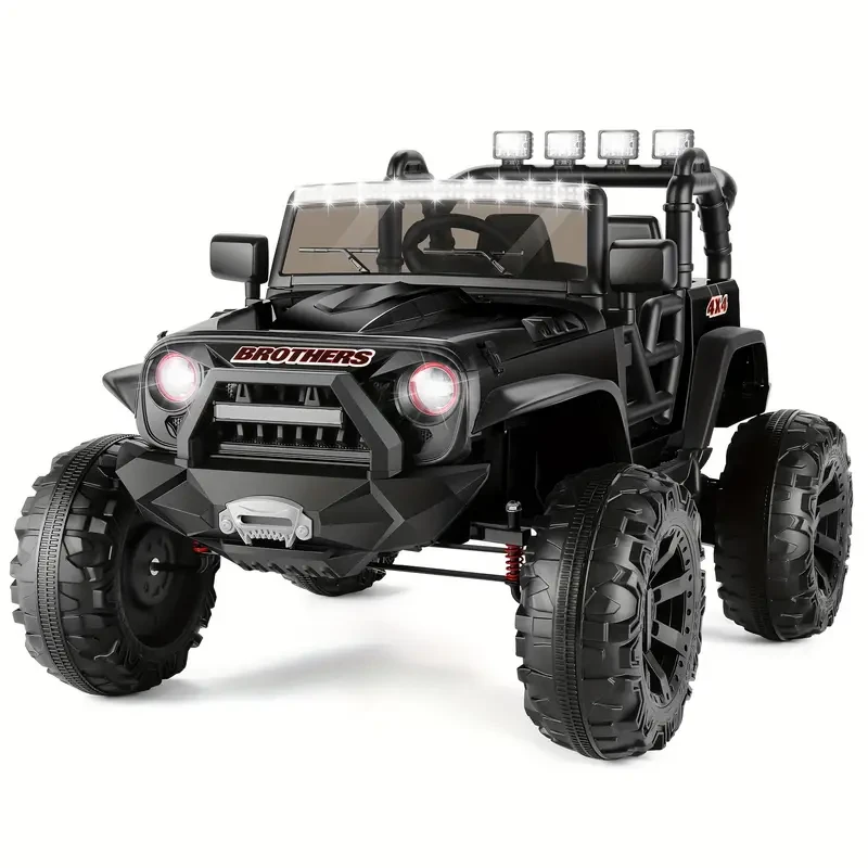 Juguetes de 24 V para niños grandes, coches de dos plazas con control remoto, coche eléctrico a batería, ruedas de 2 x 200 W, música para niños, coche todoterreno para niños y niñas.
