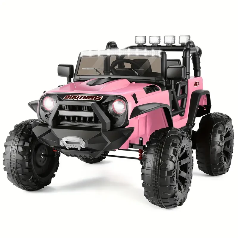 Juguetes de 24 V para niños grandes, coches de dos plazas con control remoto, coche eléctrico a batería, ruedas de 2 x 200 W, música para niños, coche todoterreno para niños y niñas.
