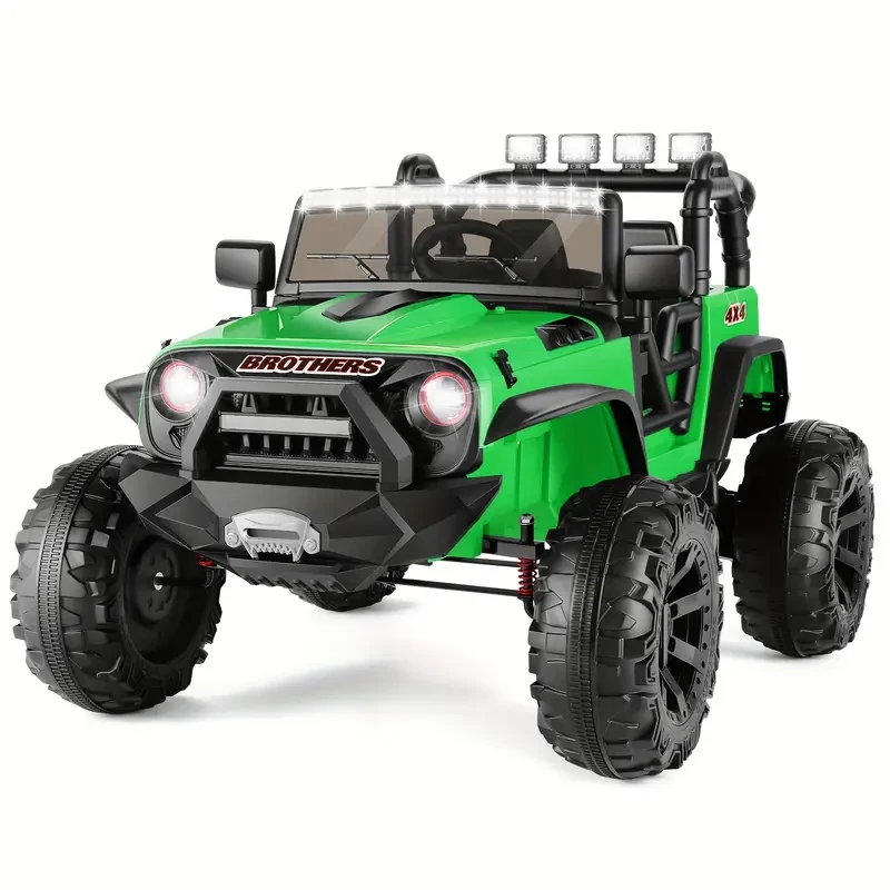 Juguetes de 24 V para niños grandes, coches de dos plazas con control remoto, coche eléctrico a batería, ruedas de 2 x 200 W, música para niños, coche todoterreno para niños y niñas.