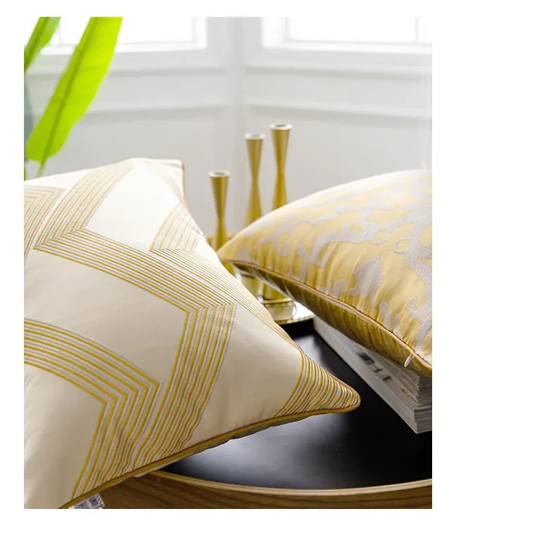 Funda de cojín de almohada europea dorada