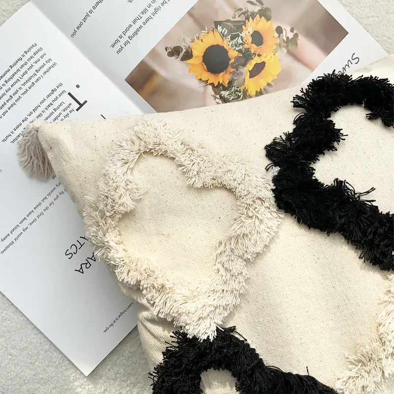 Funda de almohada con mechones de estilo bohemio