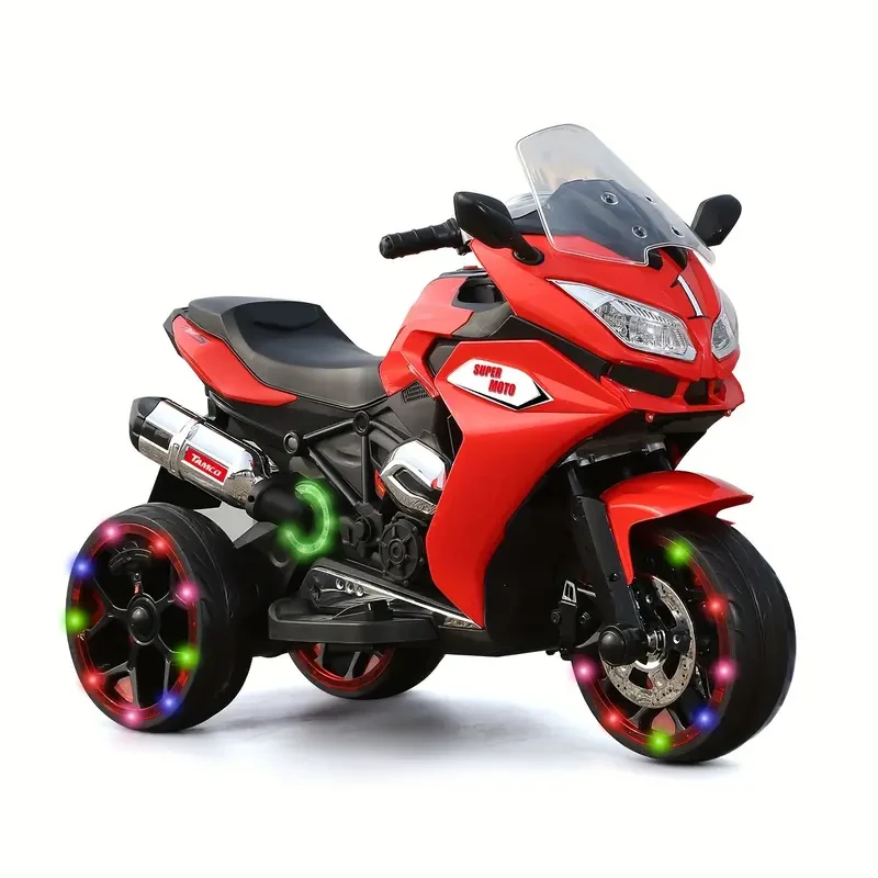 Coche eléctrico para niños de 12 V con ruedas de entrenamiento, ruedas ligeras, luces musicales autónomas eléctricas, juguetes de control remoto para bebés, regalo de Año Nuevo, Navidad, Halloween, regalo de cumpleaños