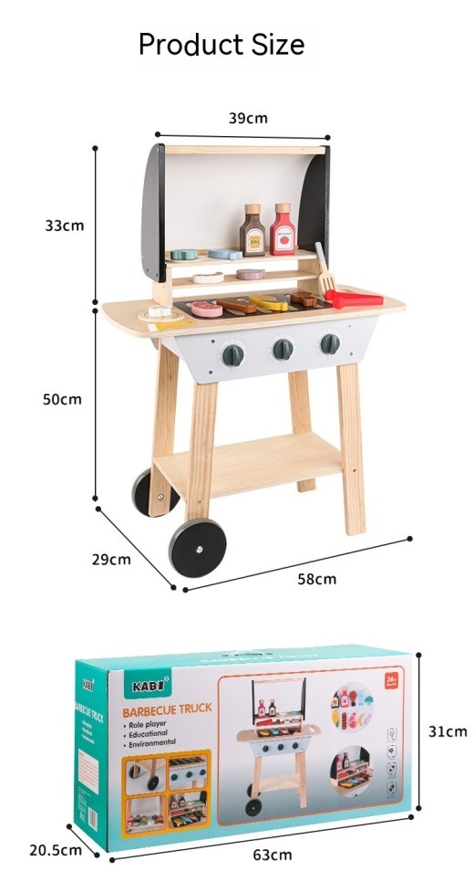 Juguetes de cocina y barbacoa de simulación de estilo nórdico para bebés