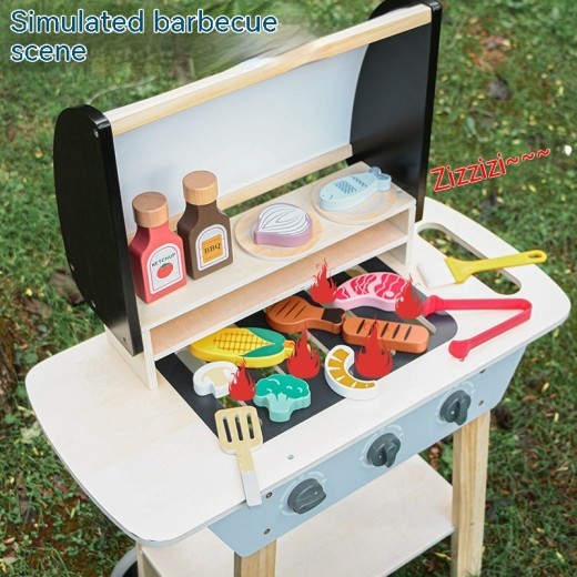 Juguetes de cocina y barbacoa de simulación de estilo nórdico para bebés