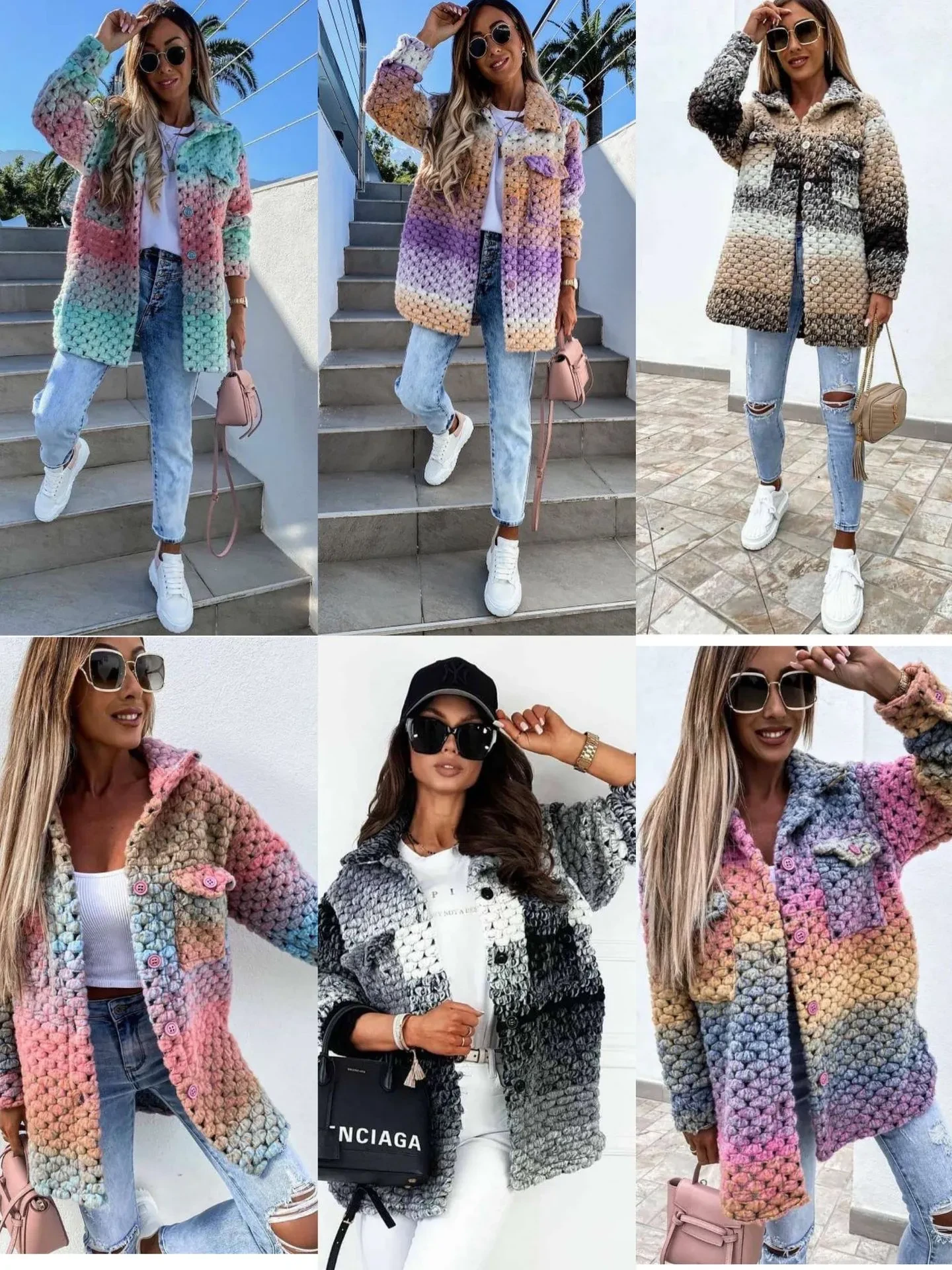 Abrigo de lana estampado de moda para mujer, nuevo producto de otoño e invierno