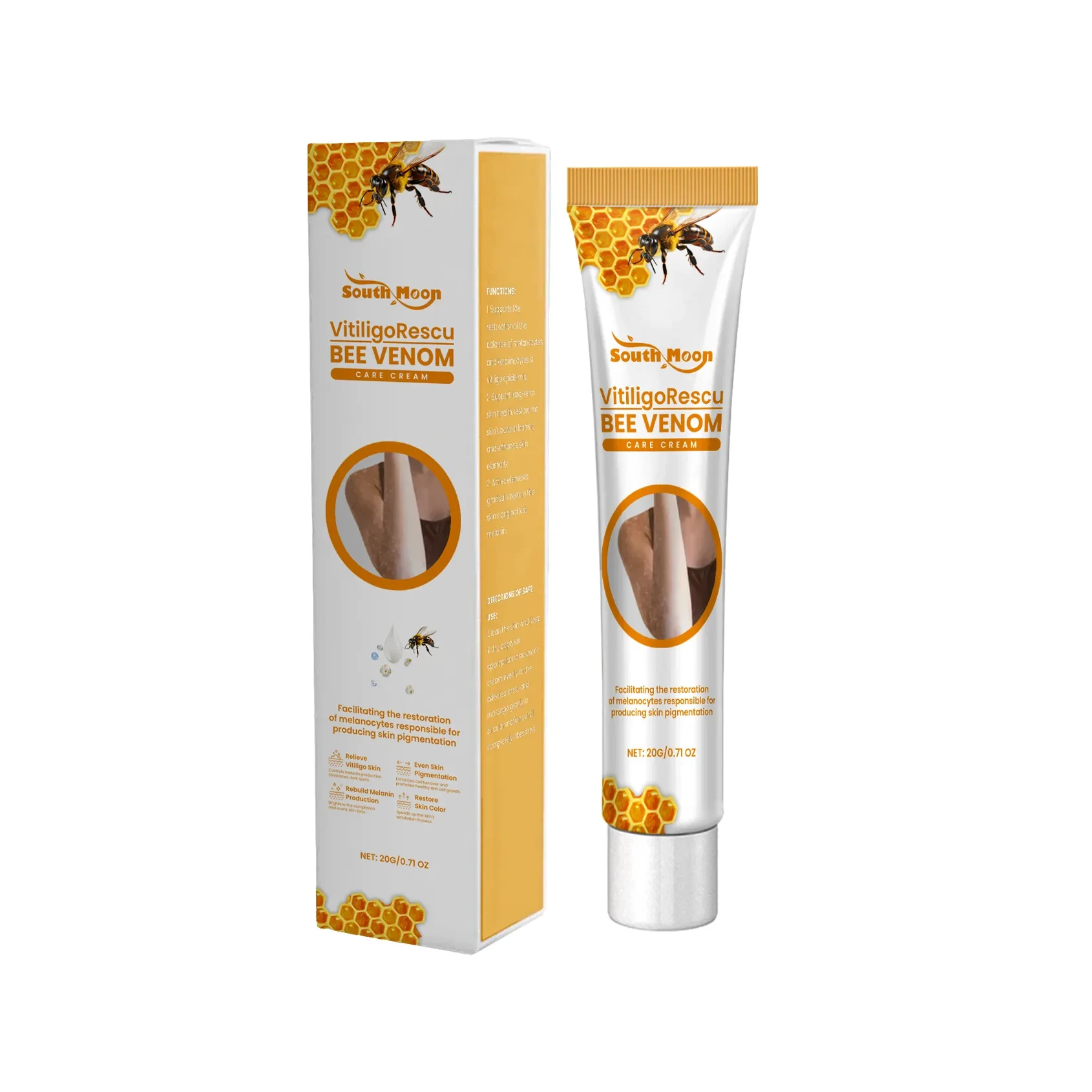Crema de abejas con manchas blancas