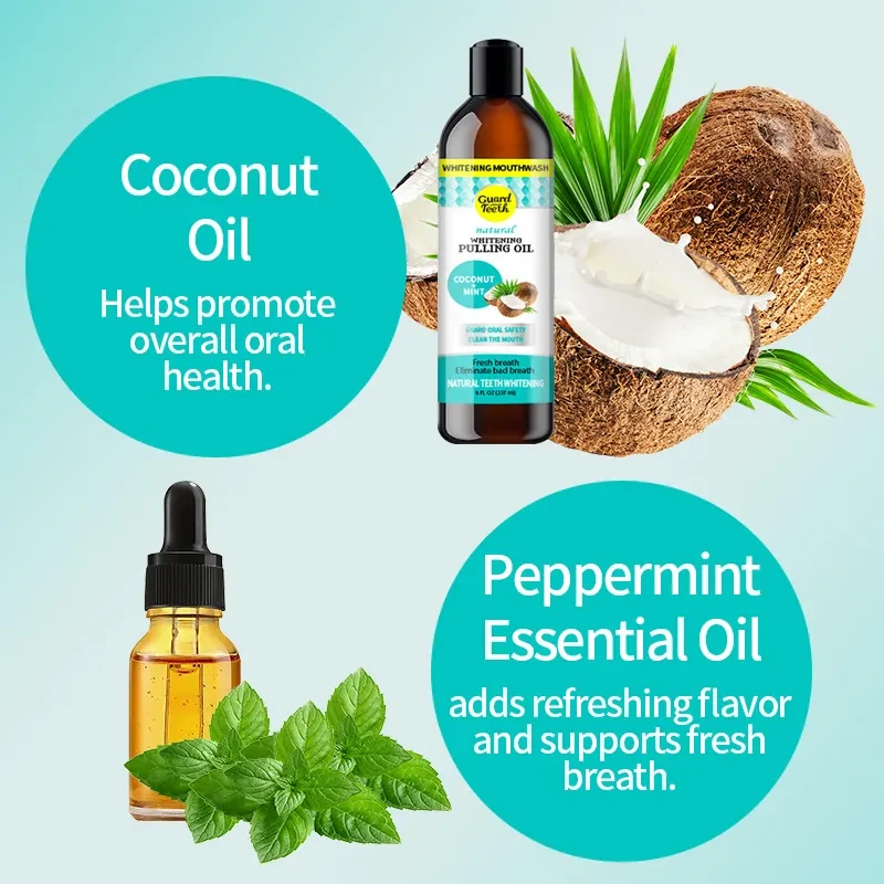 Aceite de enjuague bucal para blanquear las encías