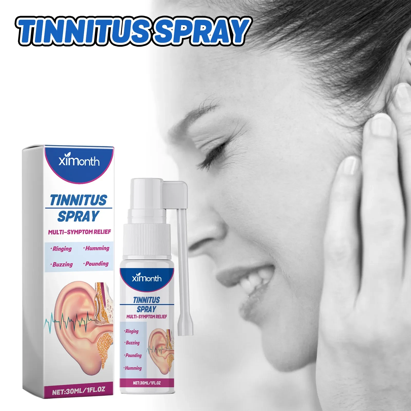 Spray limpiador para aliviar el tinnitus