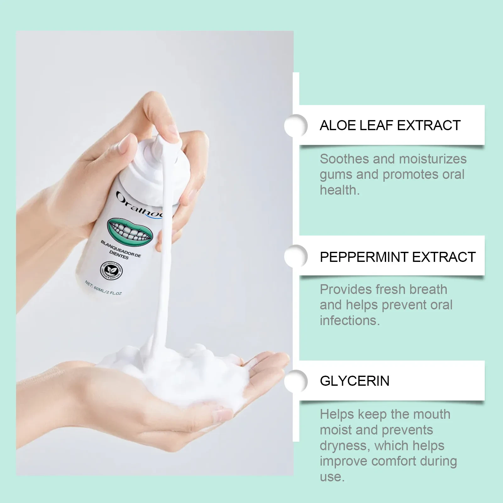 Mousse dental de limpieza suave