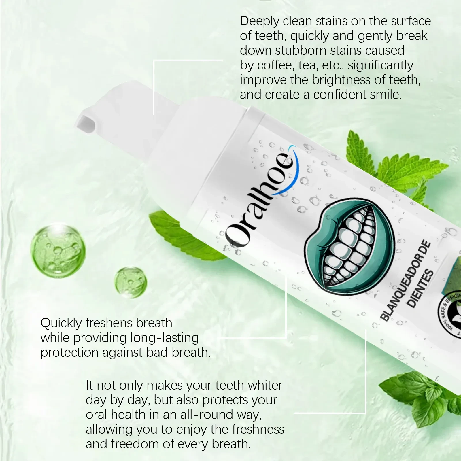 Mousse dental de limpieza suave