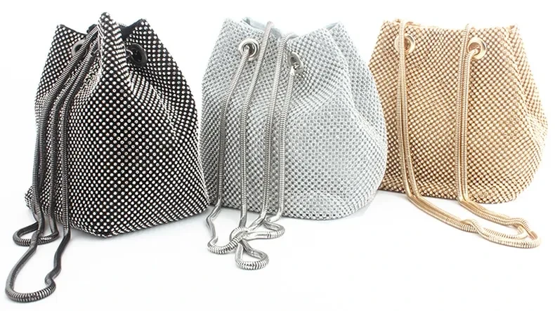 Bolso de mano con cristales y diamantes para mujer, bandolera de satén con cordón, bolso de noche con purpurina, bolso de mano dorado para fiesta, bolso de mano para mujer