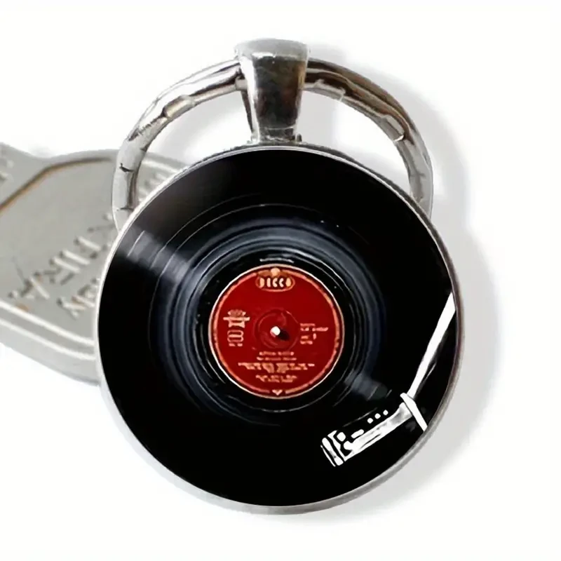 Llavero con tocadiscos de vinilo vintage