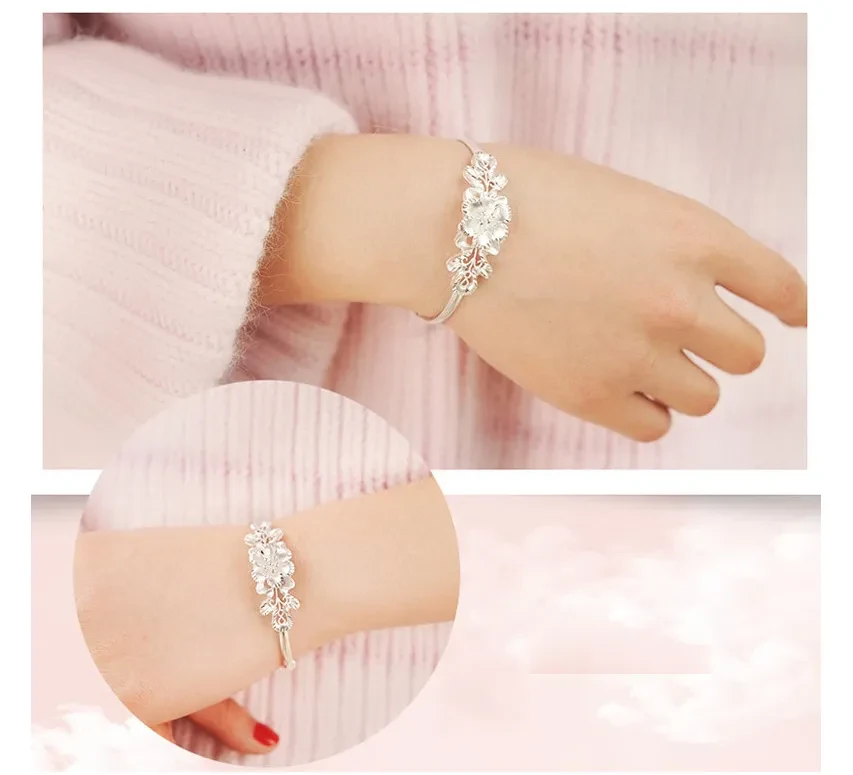 Pulsera ajustable de Bauhinia dulce para mujer Pulsera Vera con flor