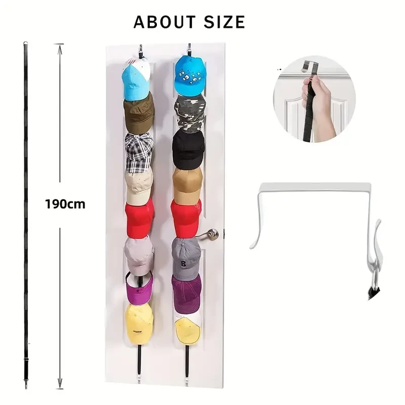 Organizador para gorras de béisbol, organizador para el hogar, colgador para puerta de armario, organizador de sombreros