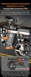 Mini bicicleta eléctrica, 12 Ah, autonomía de 48 km, 48 V, frenos de disco dobles, para hombre y mujer, plegable, fácil de transportar, esencial para viajes, motor de 400 W.