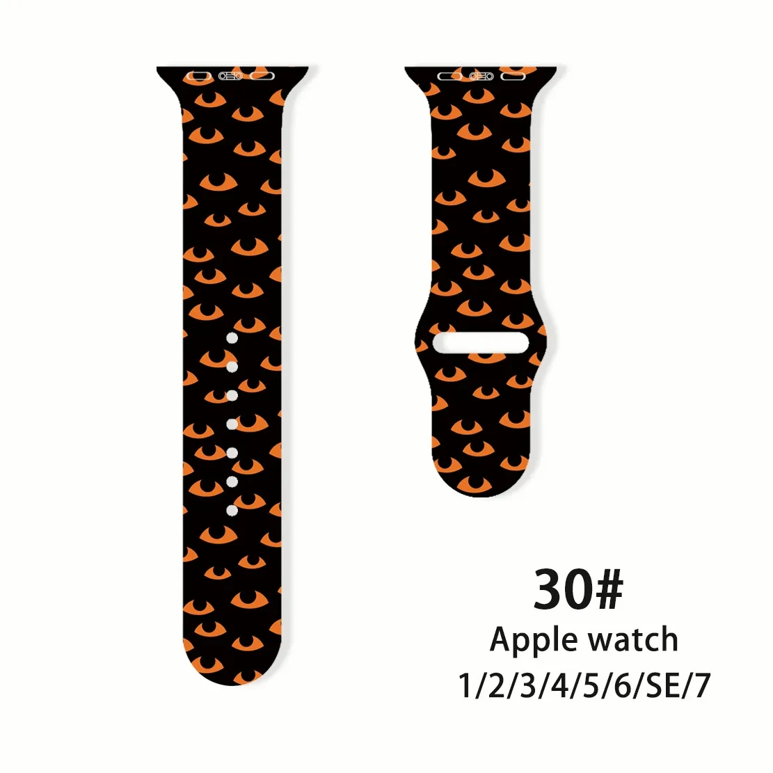 Correa de reloj con estampado de murciélago y calabaza de Halloween