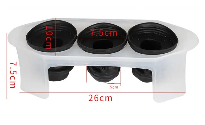 Bandeja de hielo de silicona con forma de calavera para Halloween