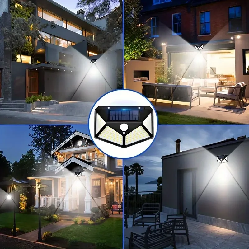 Lámpara solar de pared multifuncional (2, 3 o 6 unidades), decoración de jardín, luz LED solar, foco solar con sensor de movimiento.
