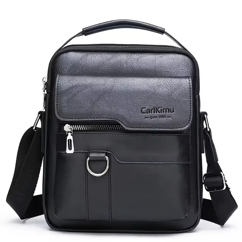 1 bolso de mano para hombre, bolso de hombro para hombre, bolso informal de negocios vertical de cuero PU retro