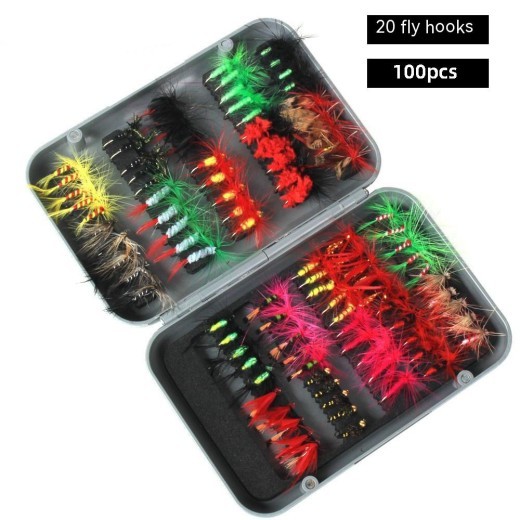 Juego de 100 cebos para moscas de Fishing Gear