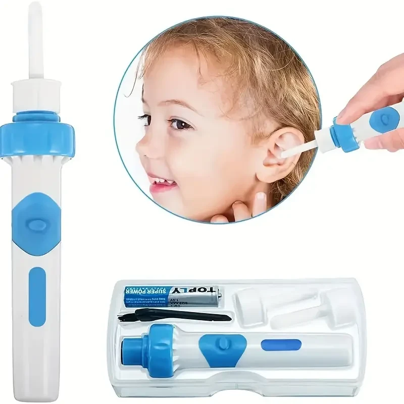 1 limpiador de cerumen, seguro e indoloro, dispositivo de succión de oídos con cabezal suave.