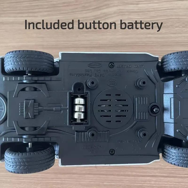 Toyota Land Cruiser, coche de juguete de aleación de zinc, escala 1/24, fundido a presión, con retroceso, luz y sonido.