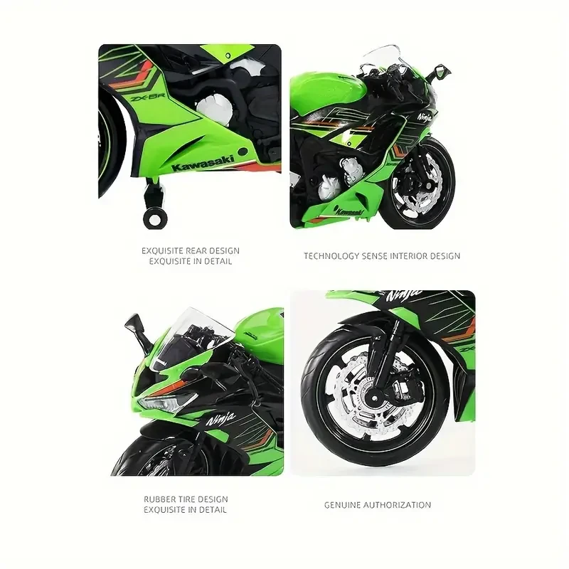 Modelo de motocicleta de aleación Kawasaki Ninja ZX-6R a escala 1:12