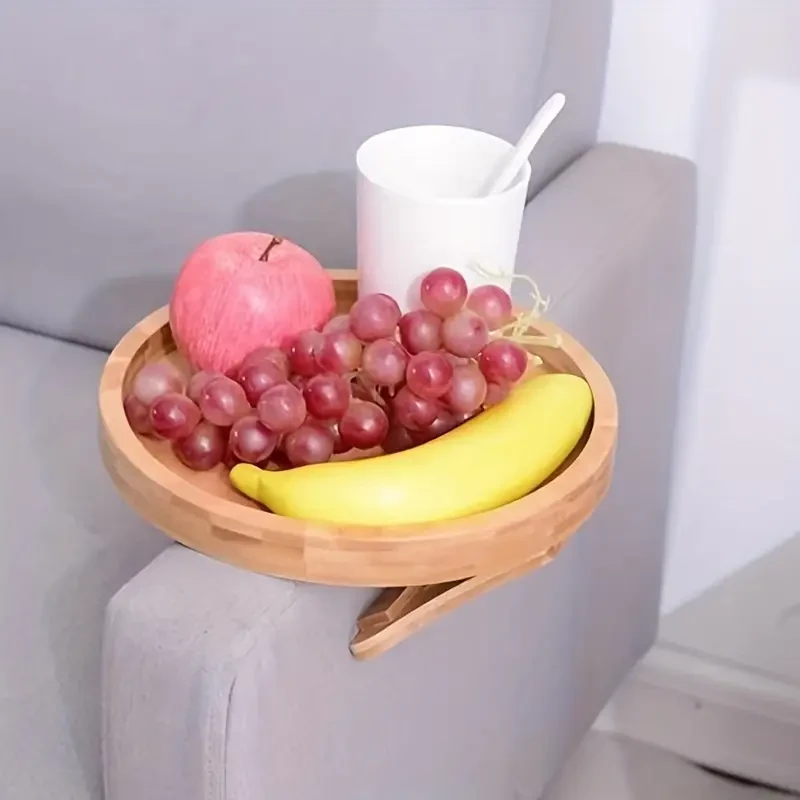 Reposabrazos plegable de bambú para sofá: perfecto para una mesa auxiliar estable e instantánea - 24,99 cm x 13,0 cm - No requiere electricidad - Madera noble